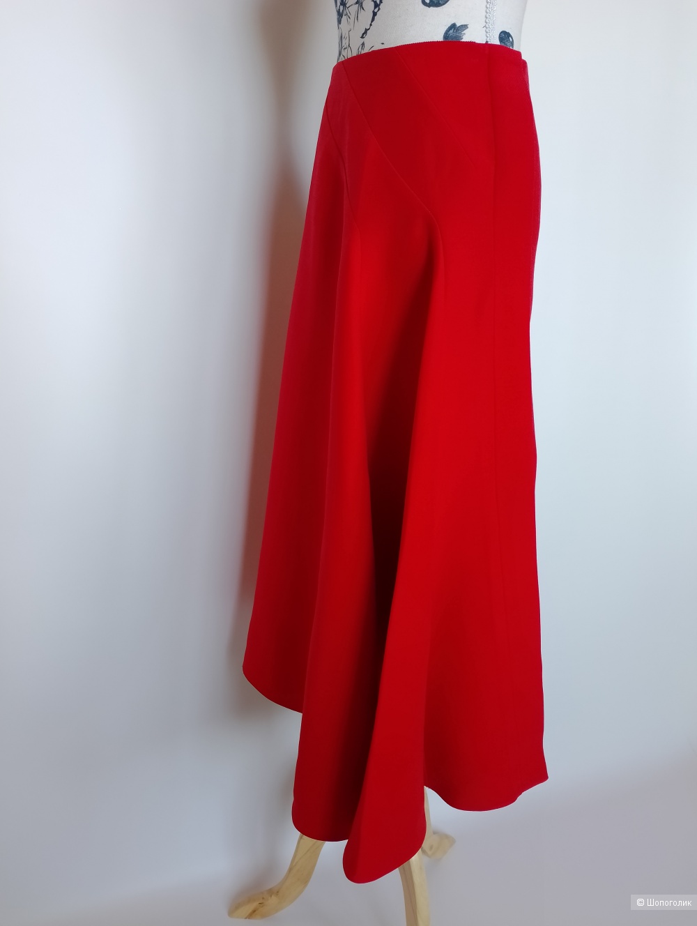 Christian dior юбка красная шерстяная,  fr 42