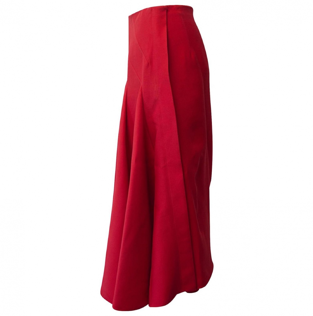 Christian dior юбка красная шерстяная,  fr 42