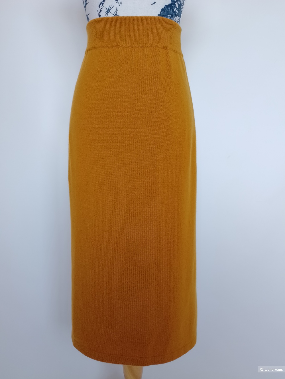 Юбка hermes кашемировая голд, fr 40