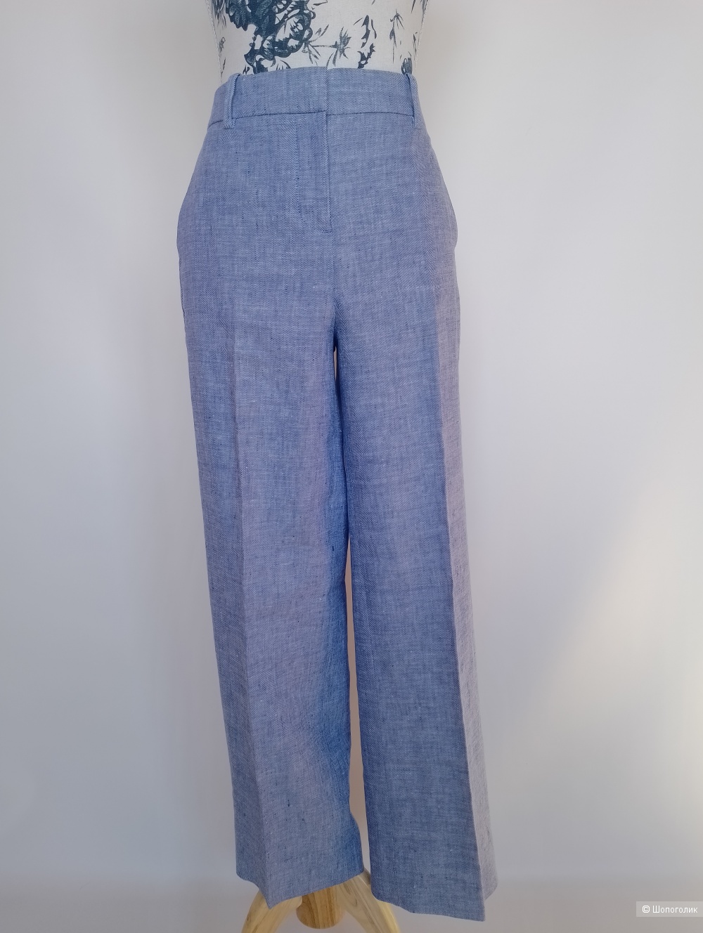 Костюм J Crew брючный льняной голубой, us 6