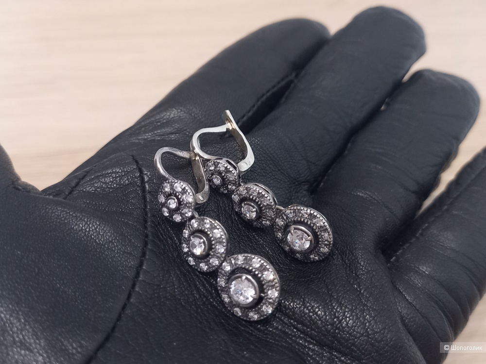 Длинные серебряные серьги