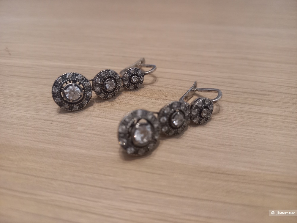 Длинные серебряные серьги