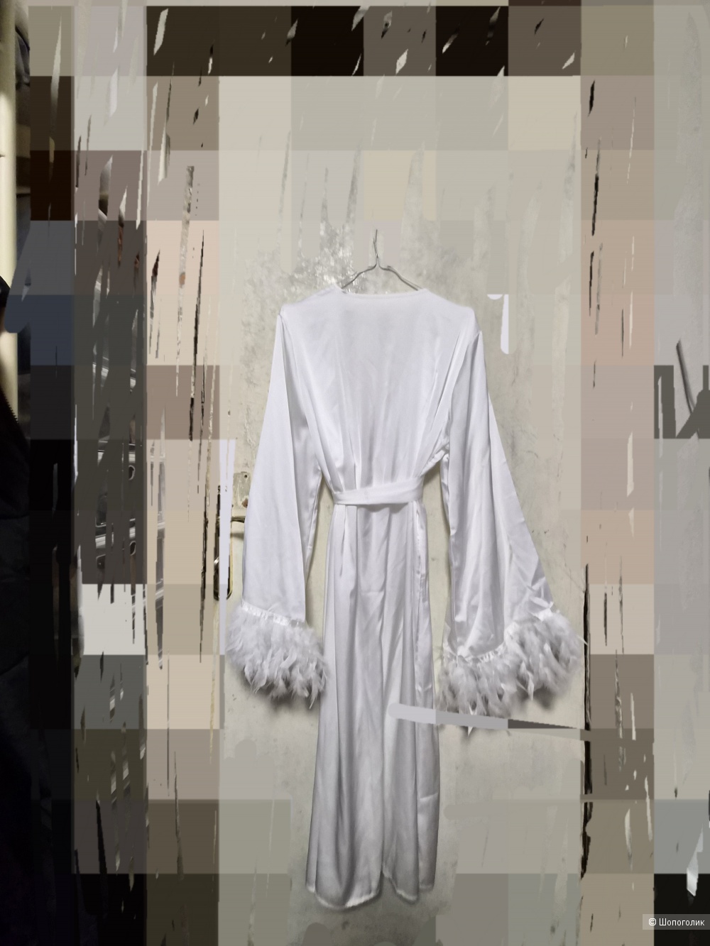 Халат с перьями L