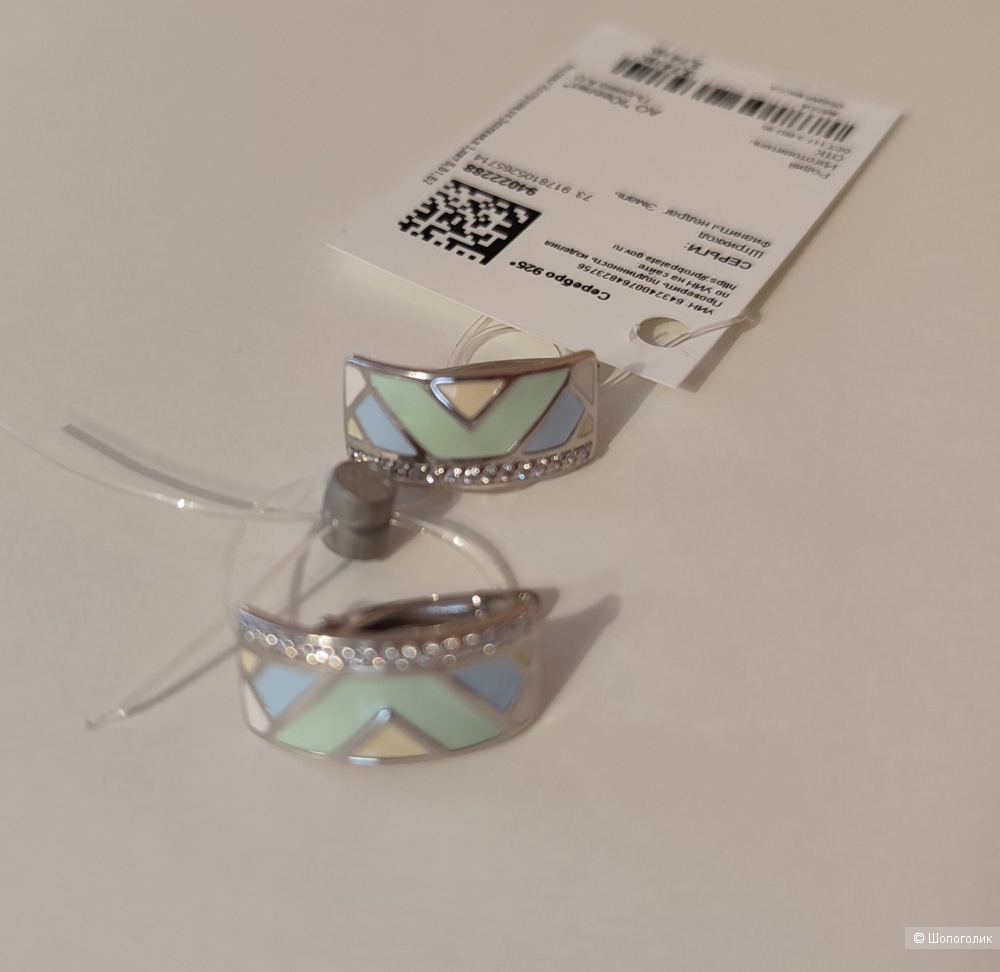 Серьги SOKOLOV из серебра с эмалью и фианитами