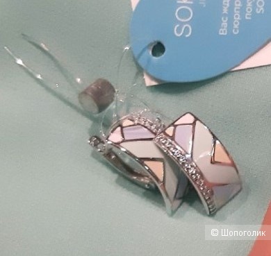 Серьги SOKOLOV из серебра с эмалью и фианитами