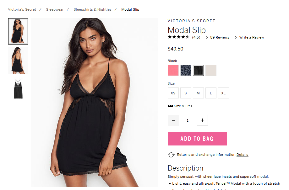 Ночнушка Victorias secret S