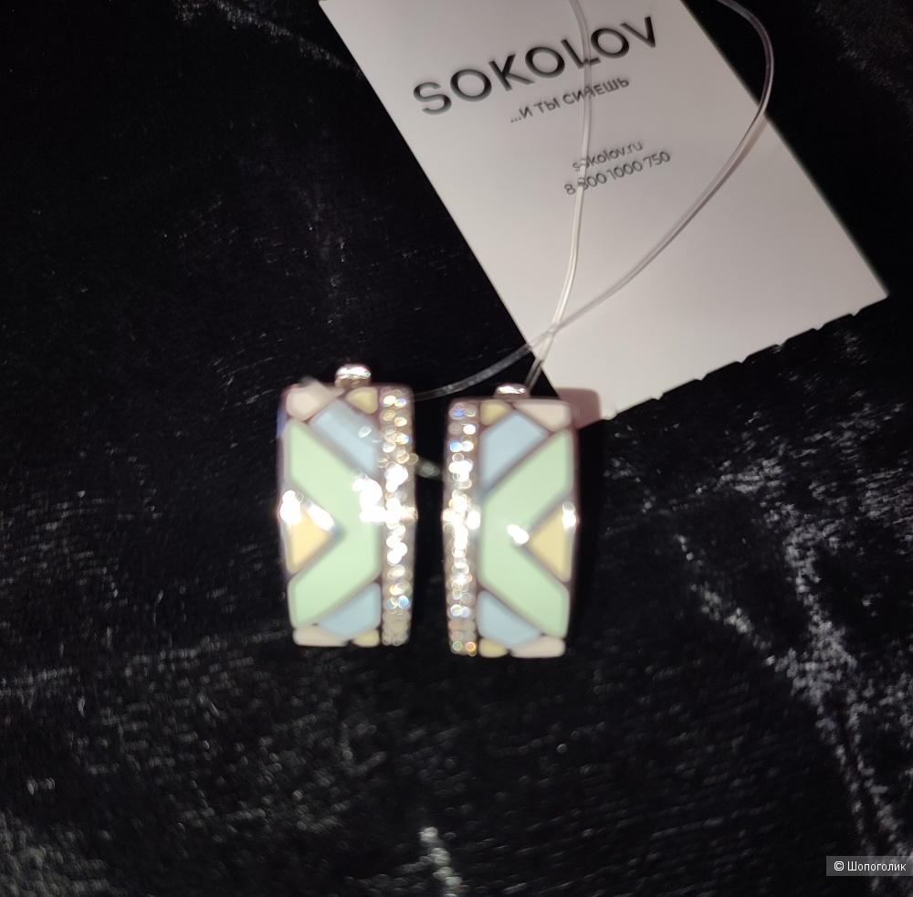 Серьги SOKOLOV из серебра с эмалью и фианитами