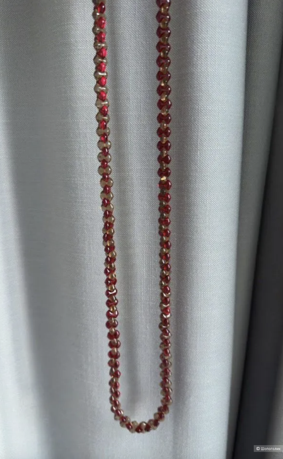 Бусы-колье винтаж, стекло, Костинский завод