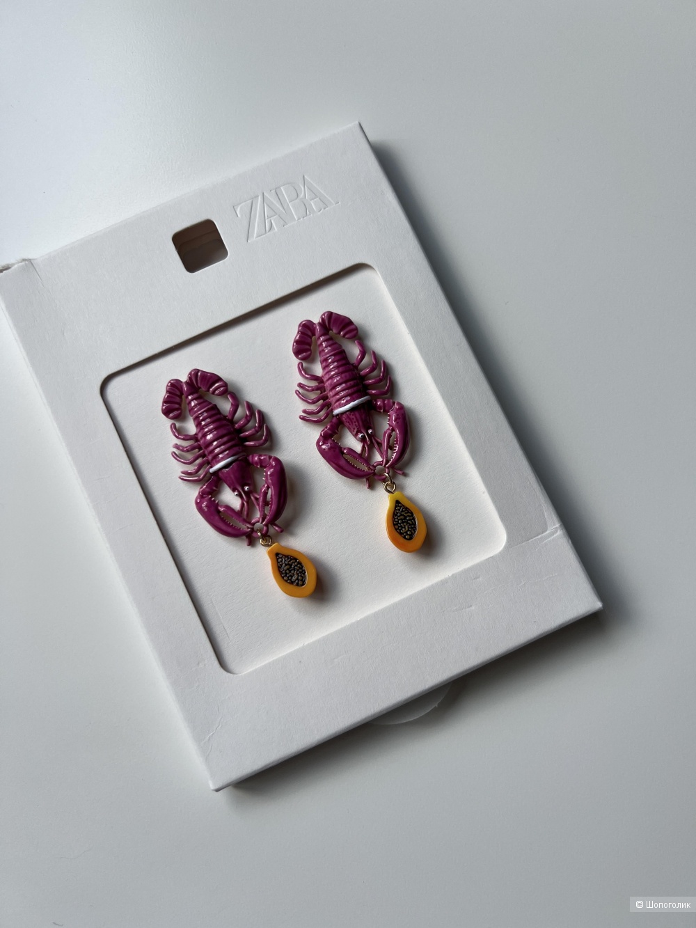 Zara серьги лобстеры розовые