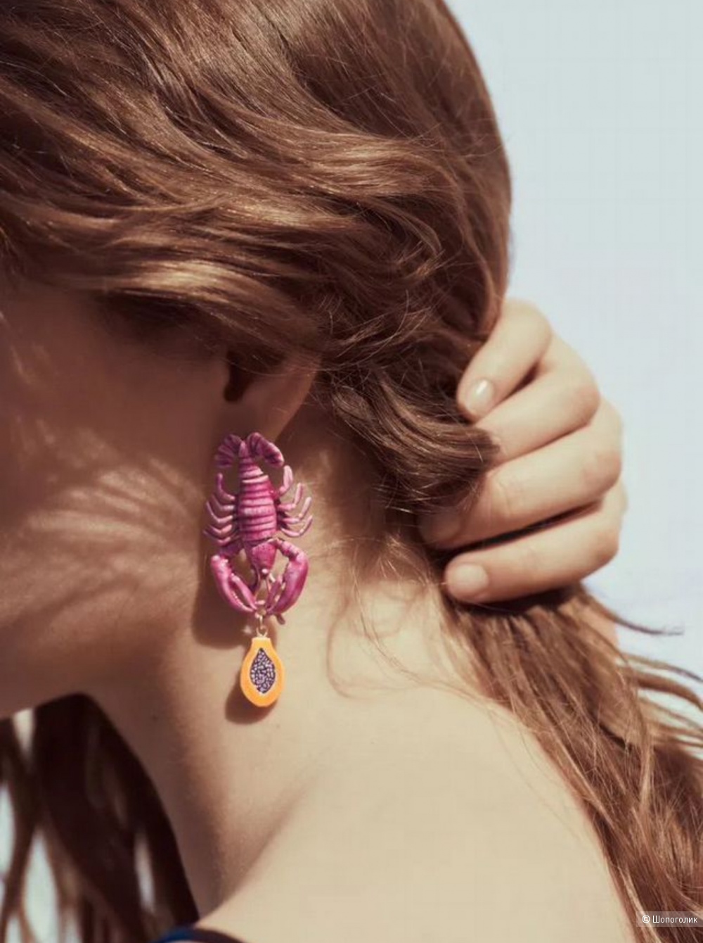 Zara серьги лобстеры розовые