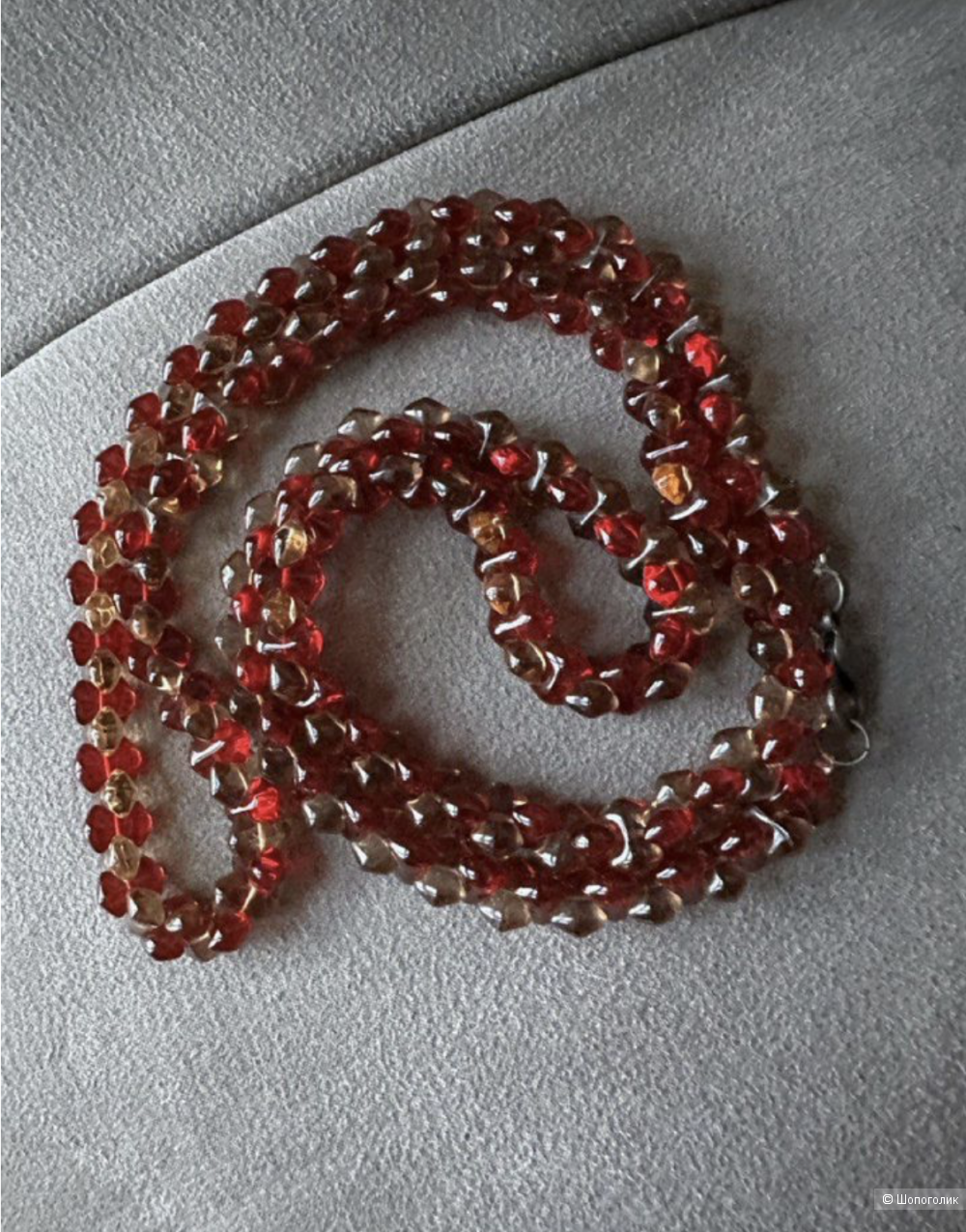 Бусы-колье винтаж, стекло, Костинский завод