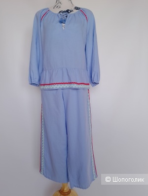 Костюм льняной J crew брюки и блузка, s-m