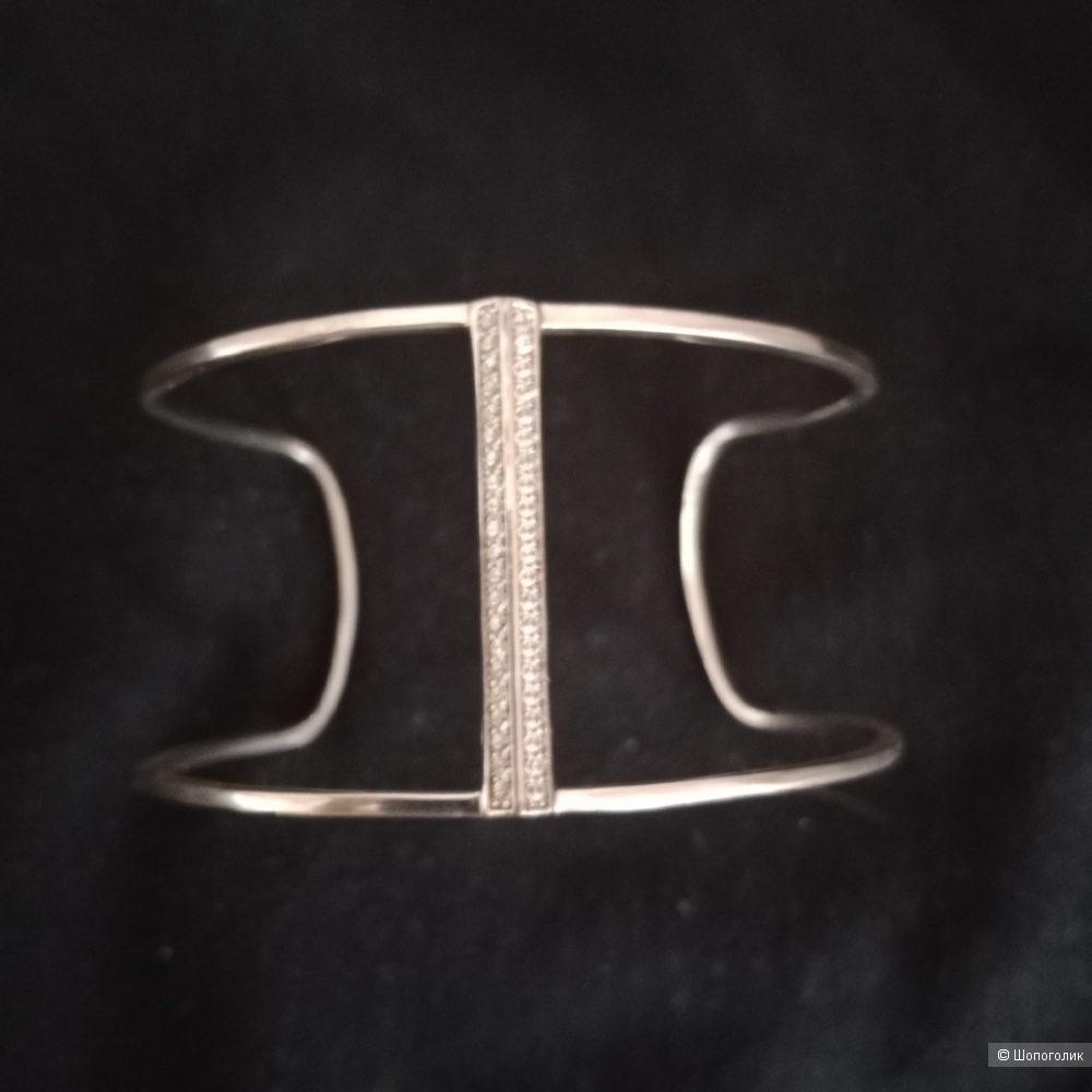 Диагональный серебряный браслет 925 проба