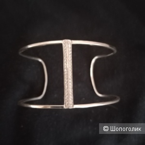 Диагональный серебряный браслет 925 проба