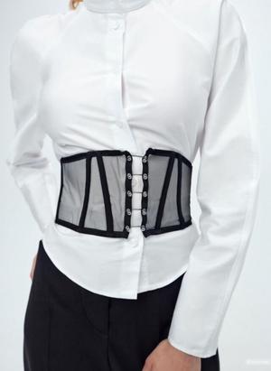 Черный сетчатый корсет Zara на талию, S