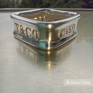 Квадратное серебряное кольцо женское 925 пробы