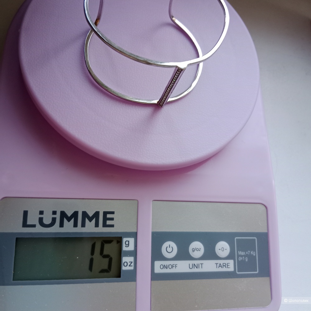 Диагональный серебряный браслет 925 проба