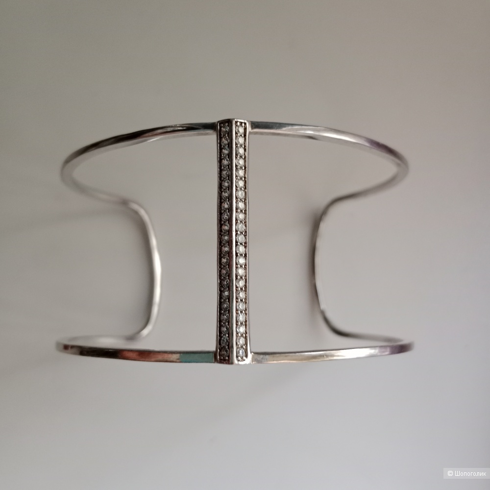 Диагональный серебряный браслет 925 проба