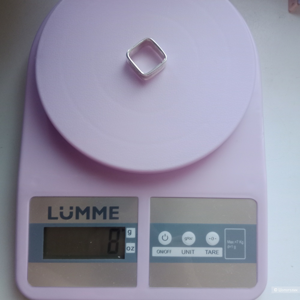 Квадратное серебряное кольцо женское 925 пробы