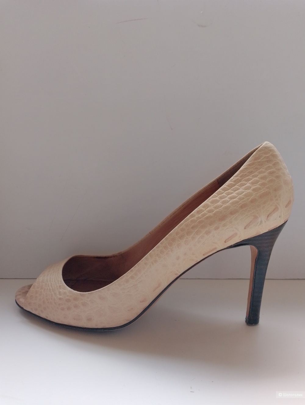 Туфли бежевые на каблуке Ann Taylor кожаные, 8