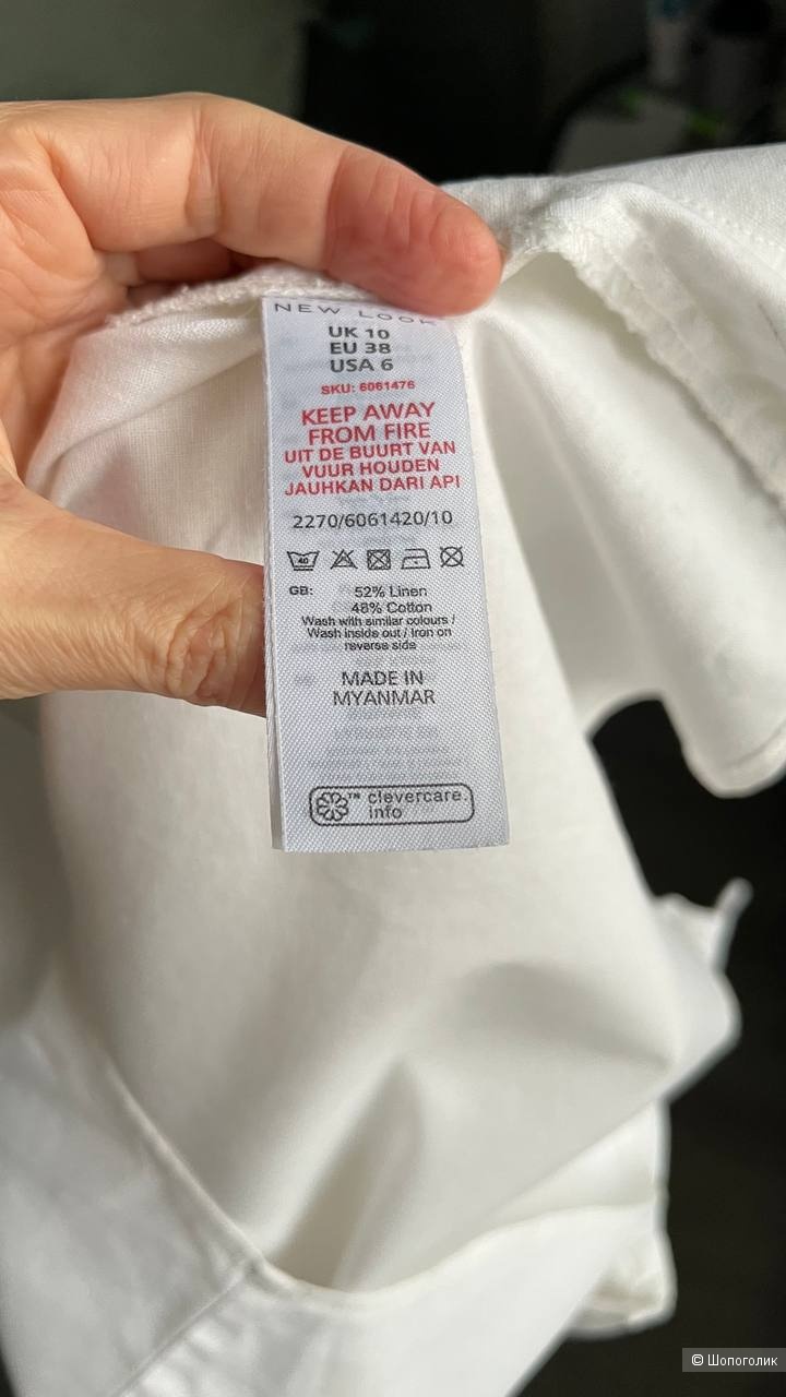 Льняная рубашка NEW LOOK размер uk10-eur38