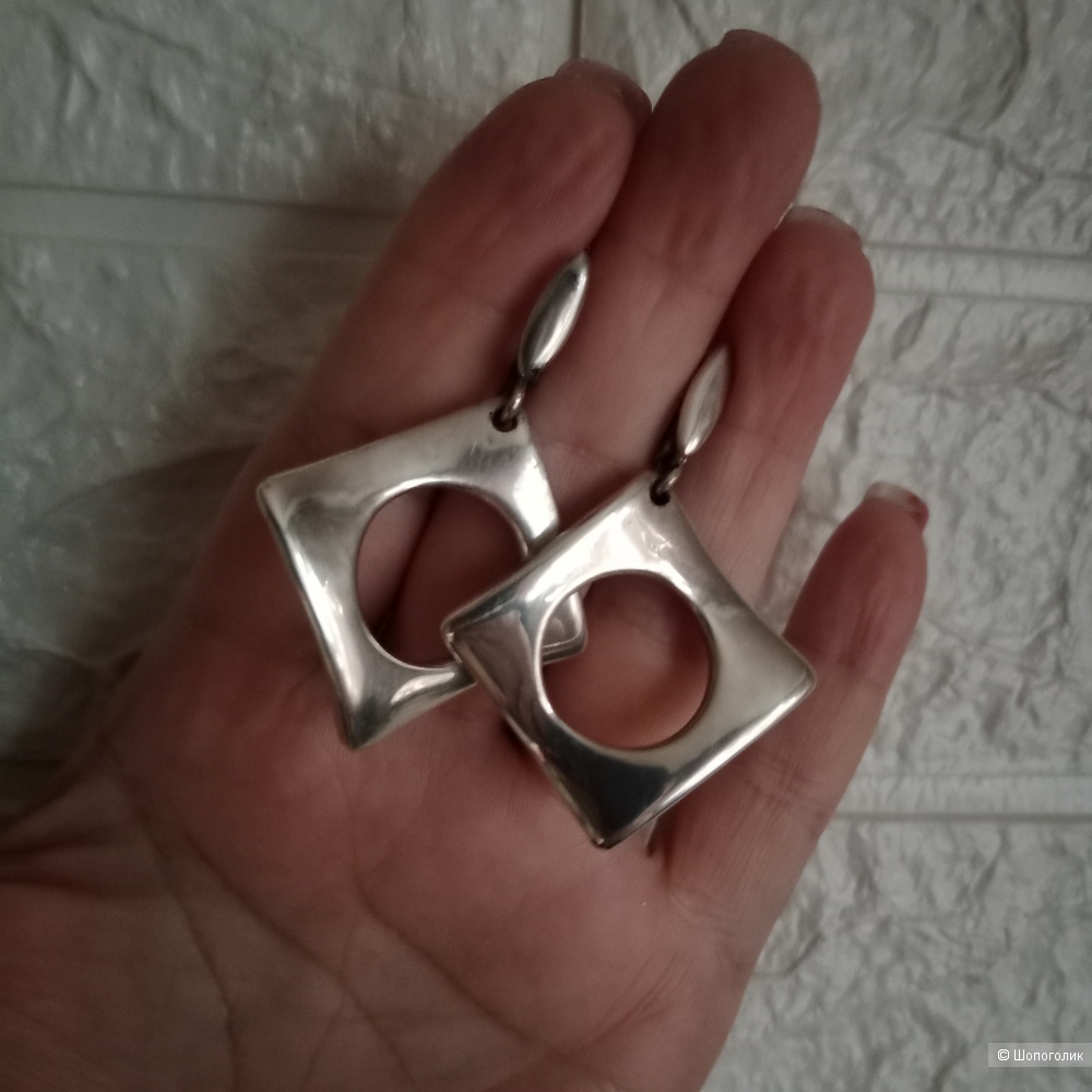 Серьги из дутого серебра 925 пробы
