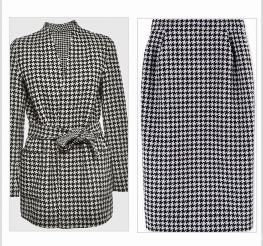 Костюм max mara жакет юбка гусиная лапка, Ит 42