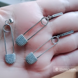 Серебряный комплект булавки