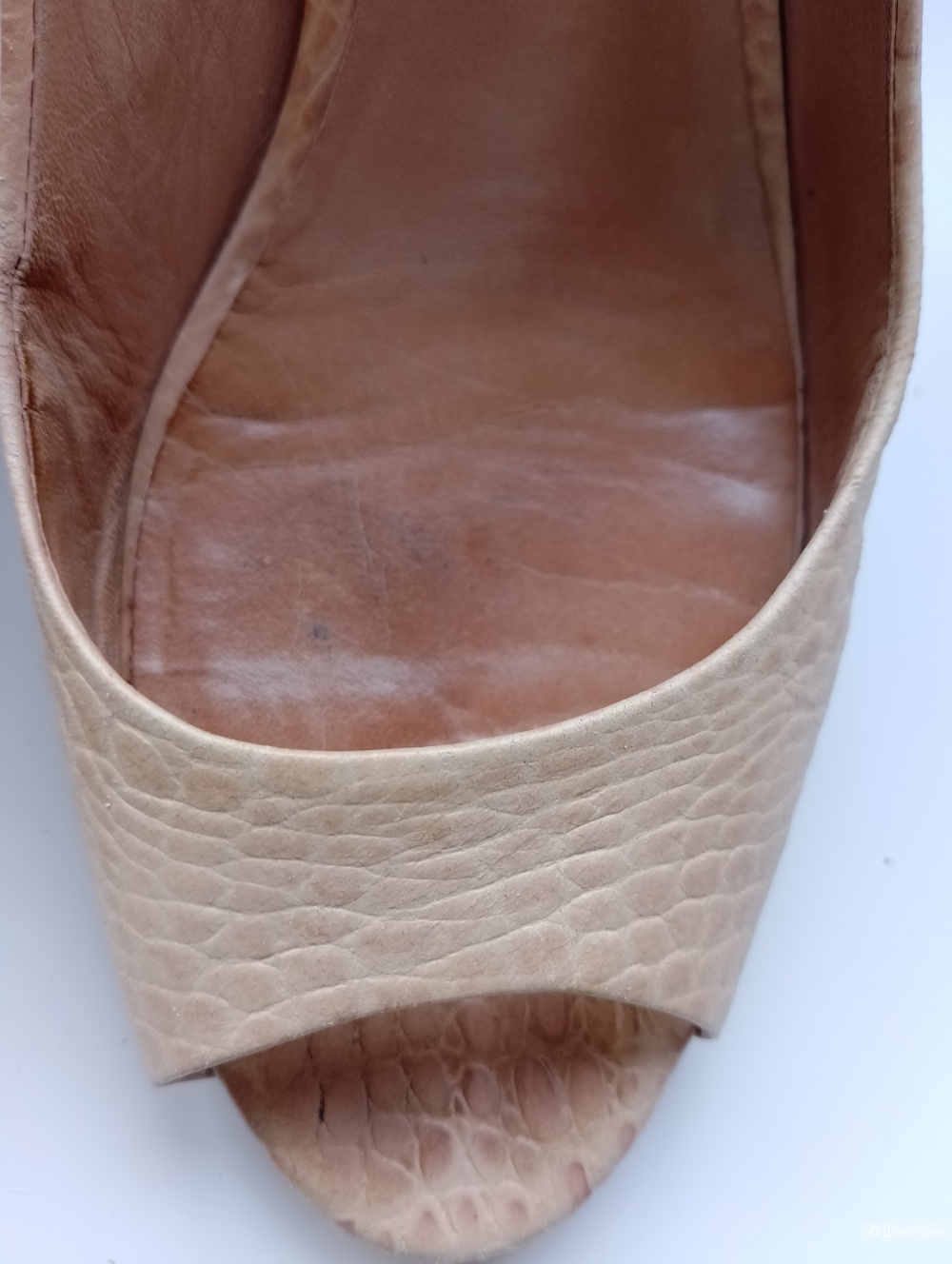 Туфли бежевые на каблуке Ann Taylor кожаные, 8