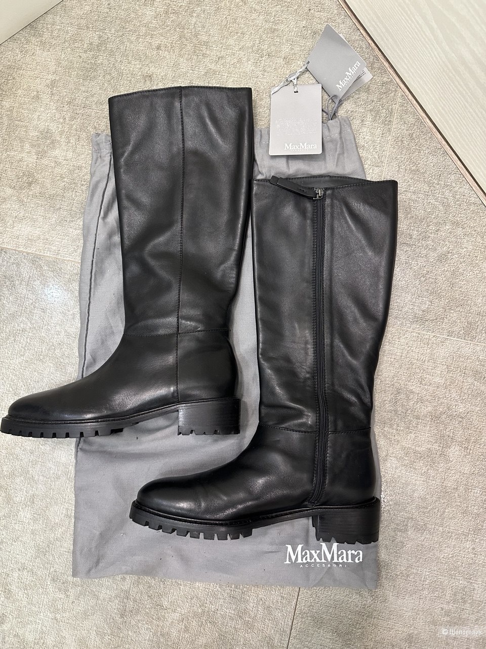 Max Mara высокие сапоги натуральная кожа 39,5