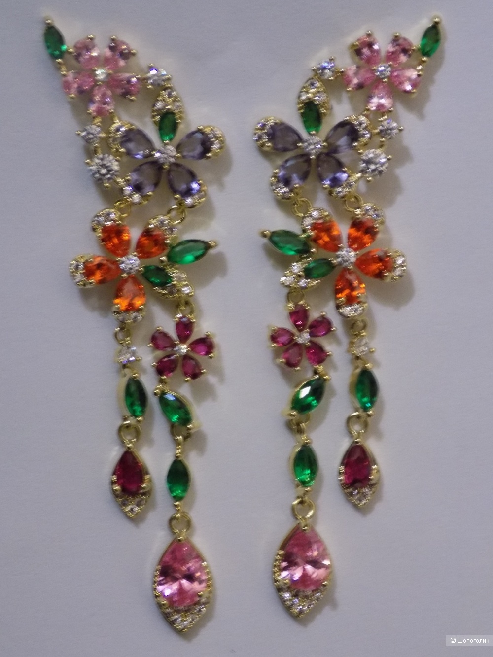 Серьги с самоцветами