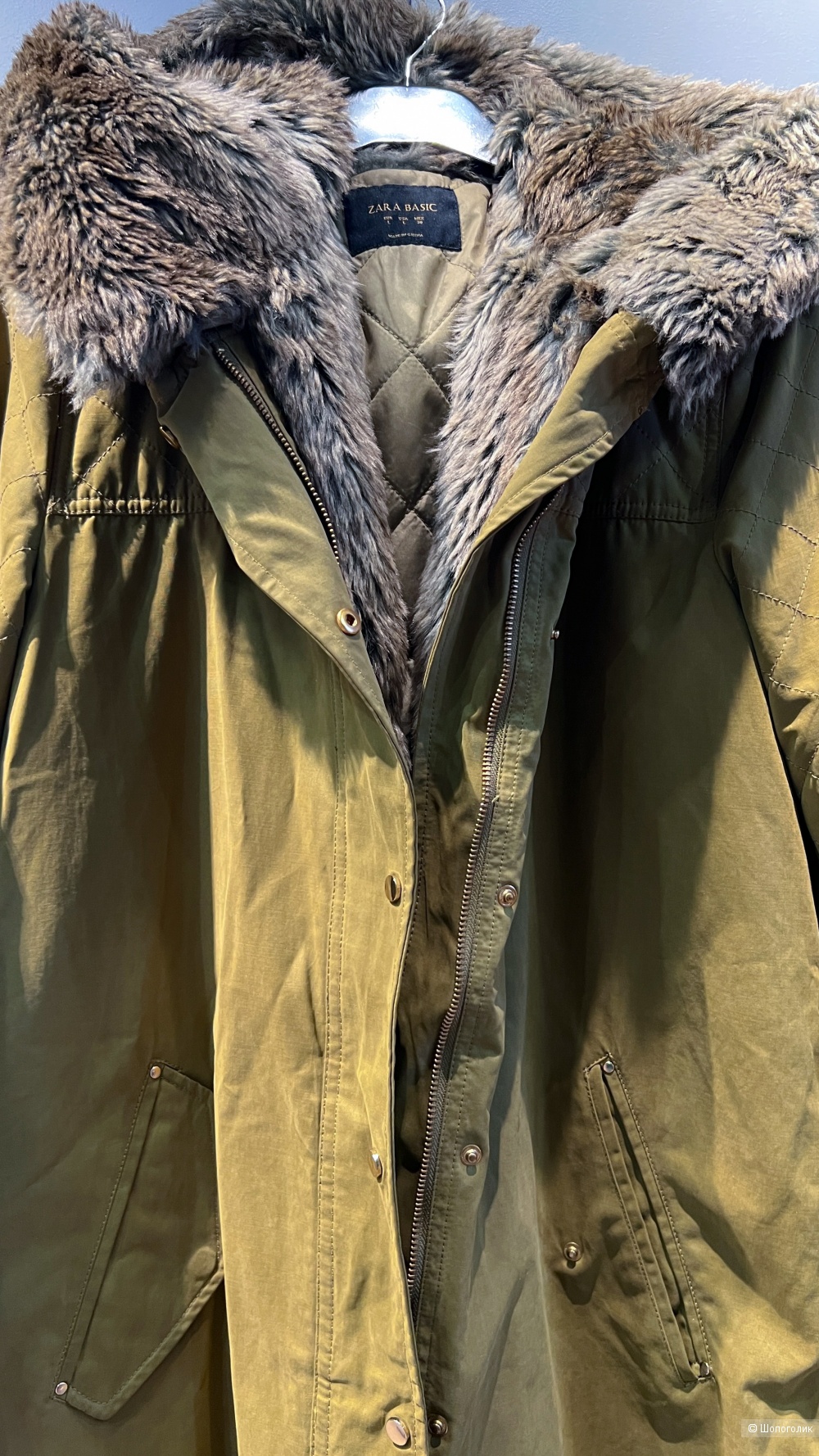 Парка с мехом Zara XS