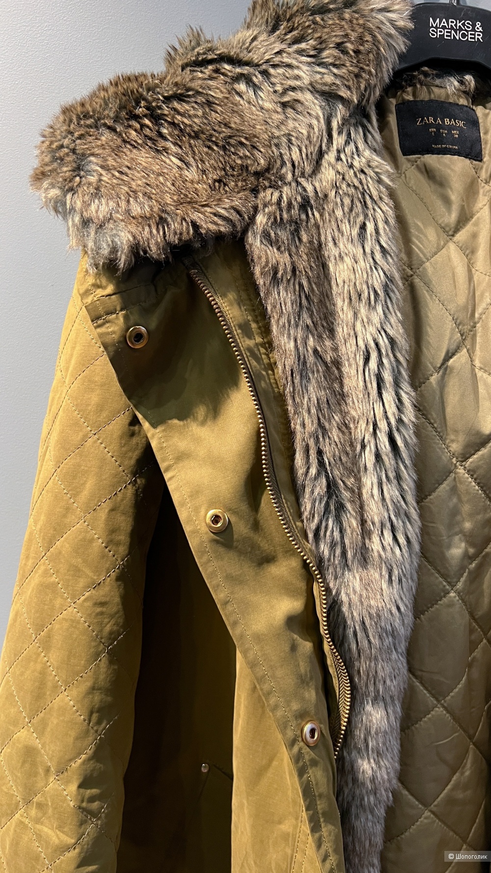 Парка с мехом Zara XS
