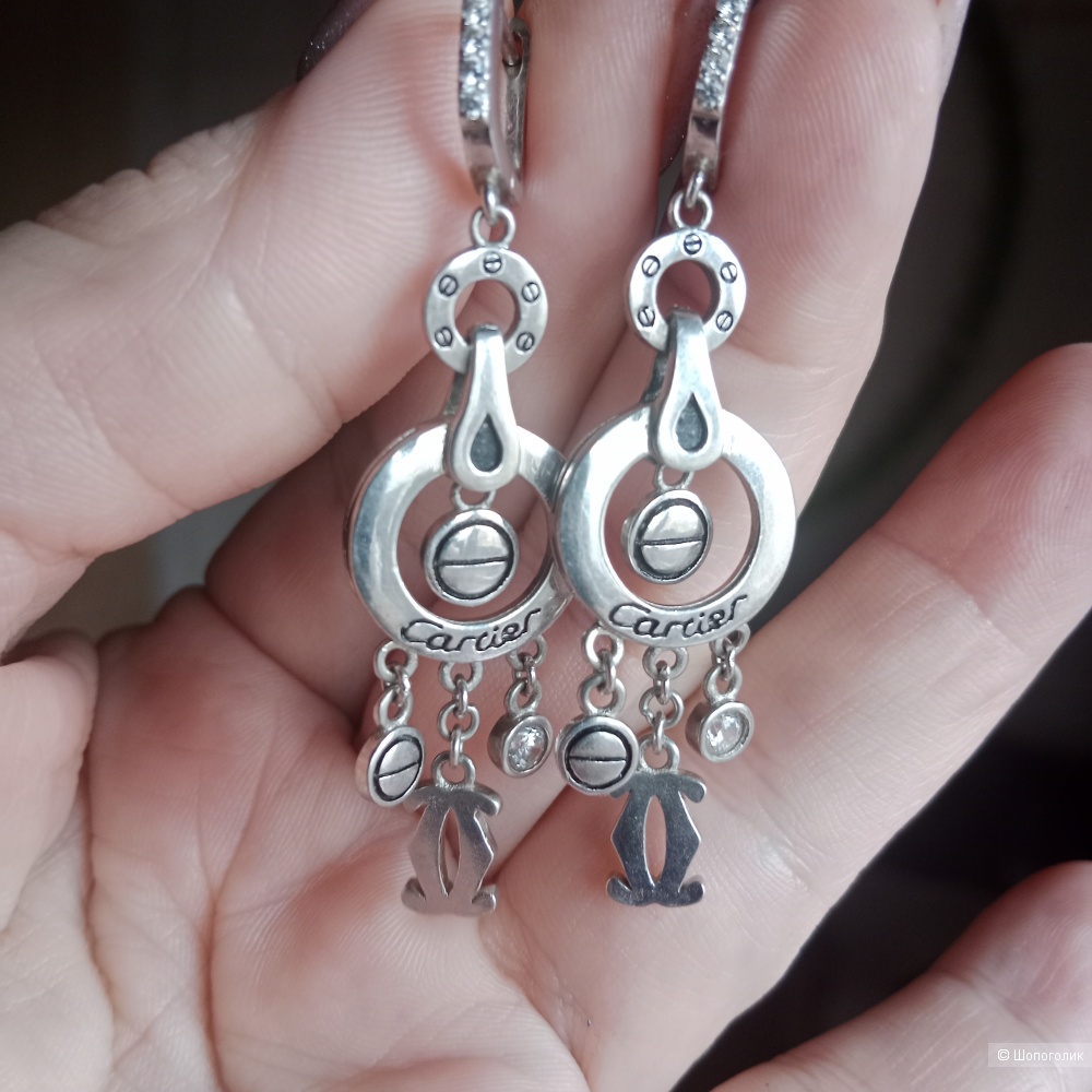 Серебряные серьги Cartier