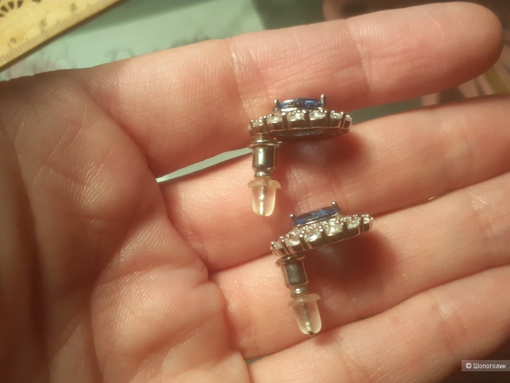 Серьги с танзанитами