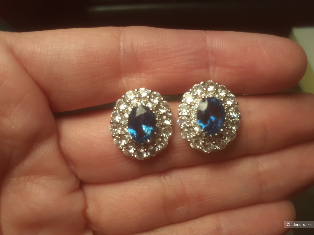Серьги с танзанитами