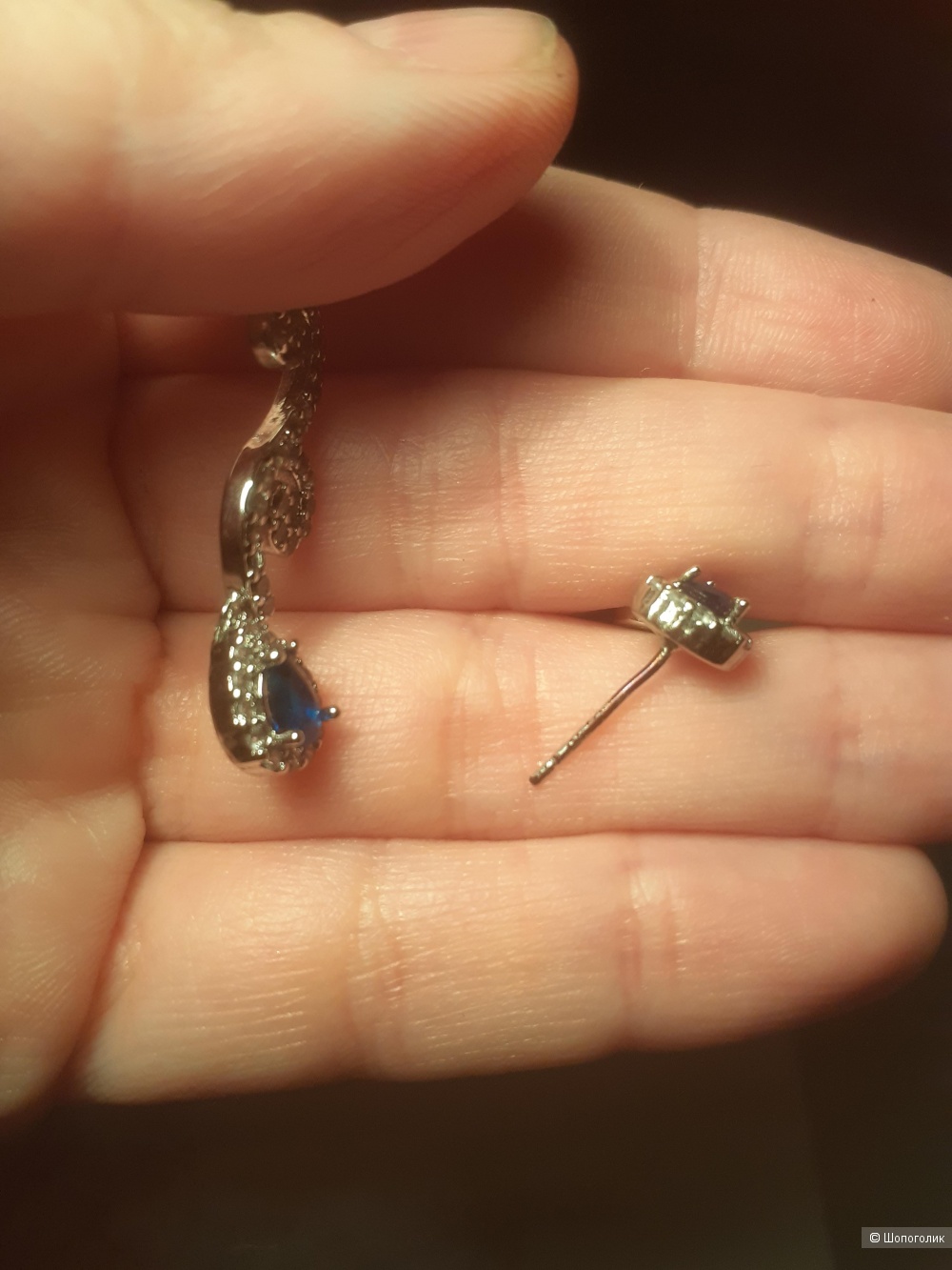 Серьги с фианитами