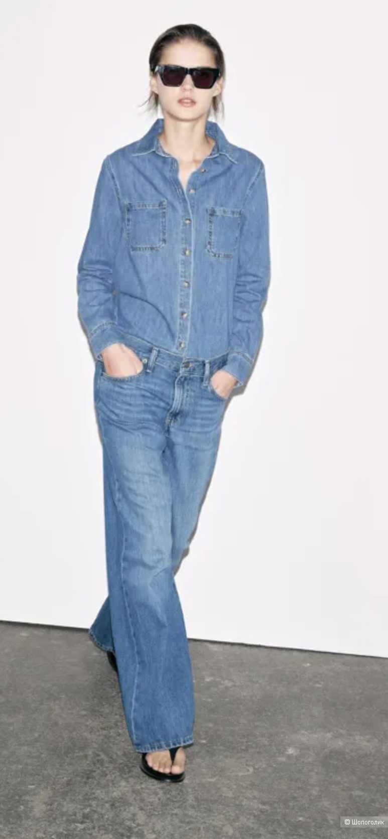 Джинсовая куртка-рубашка ZARA, размер M