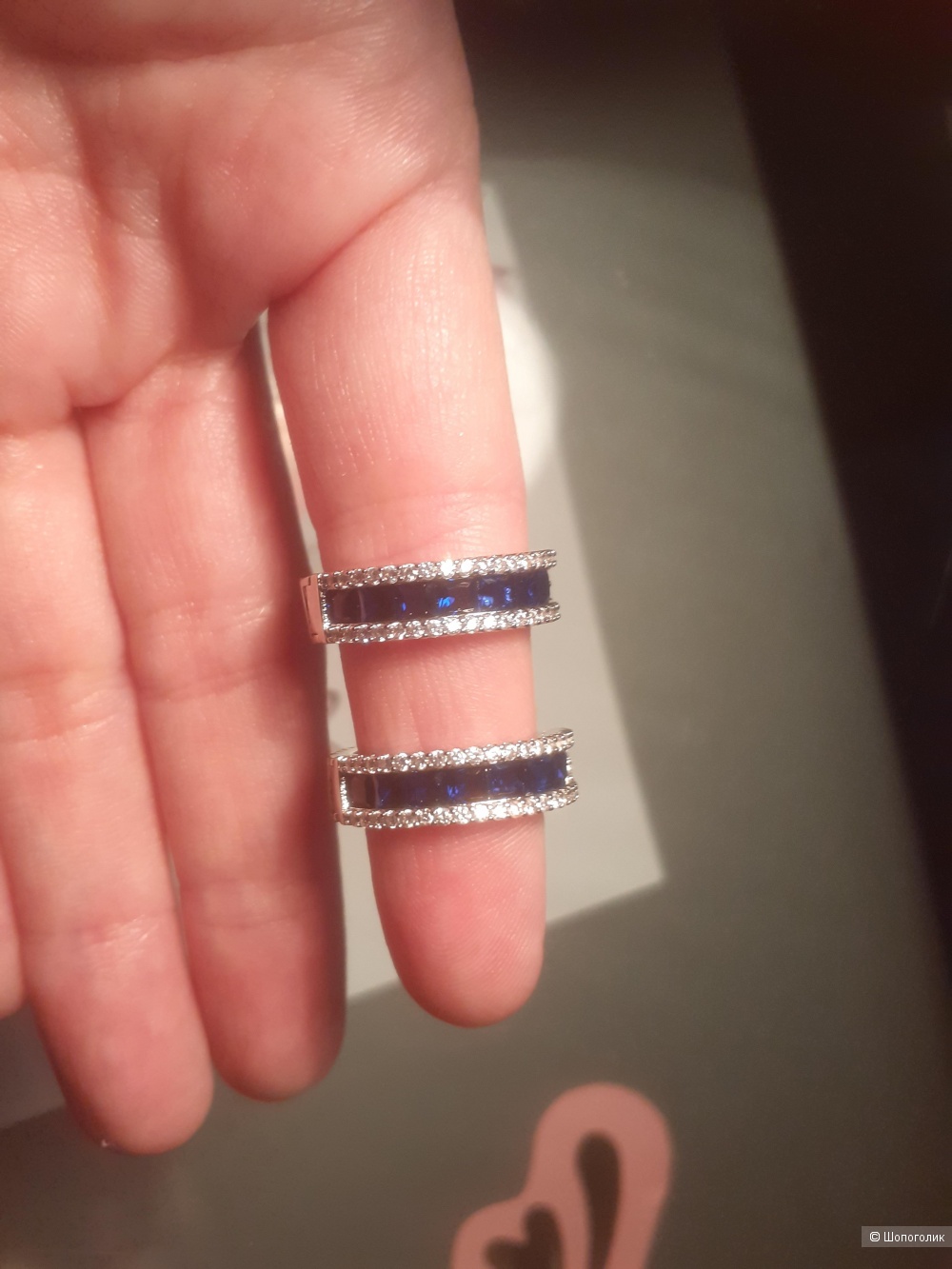 Серьги с сапфирами