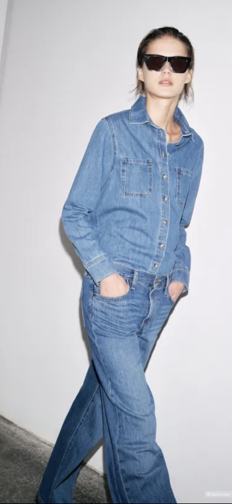 Джинсовая куртка-рубашка ZARA, размер M