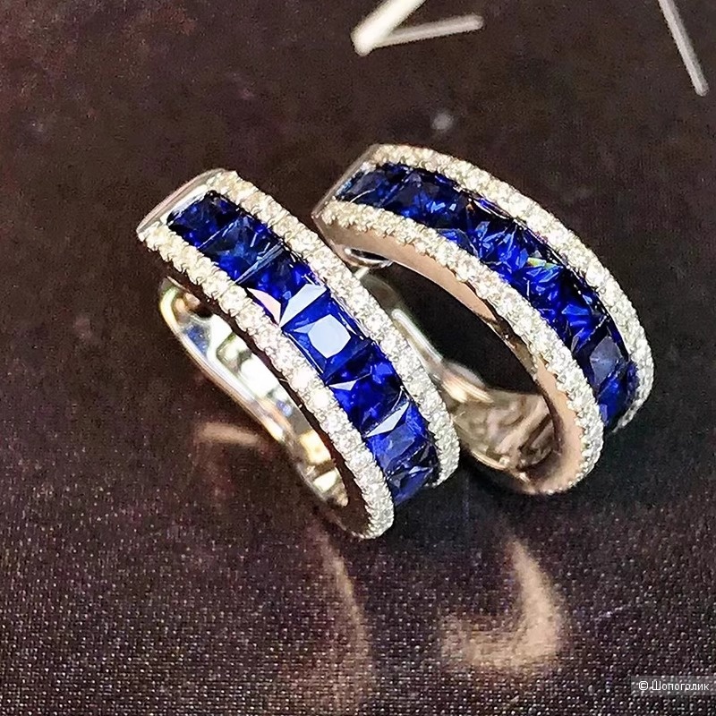 Серьги с сапфирами