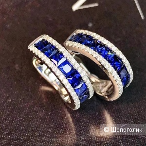 Серьги с сапфирами