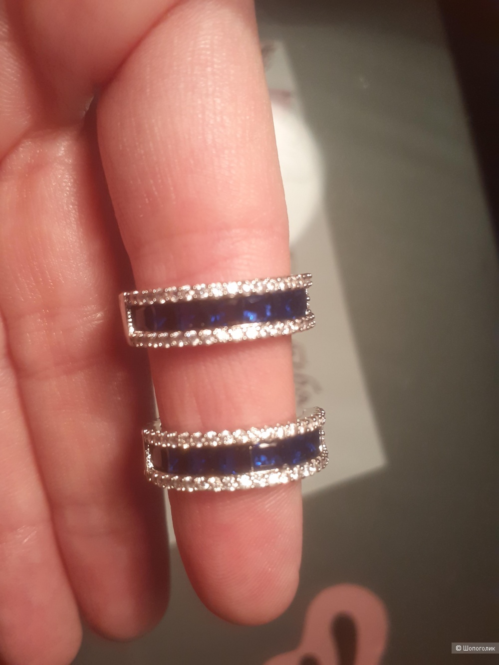 Серьги с сапфирами