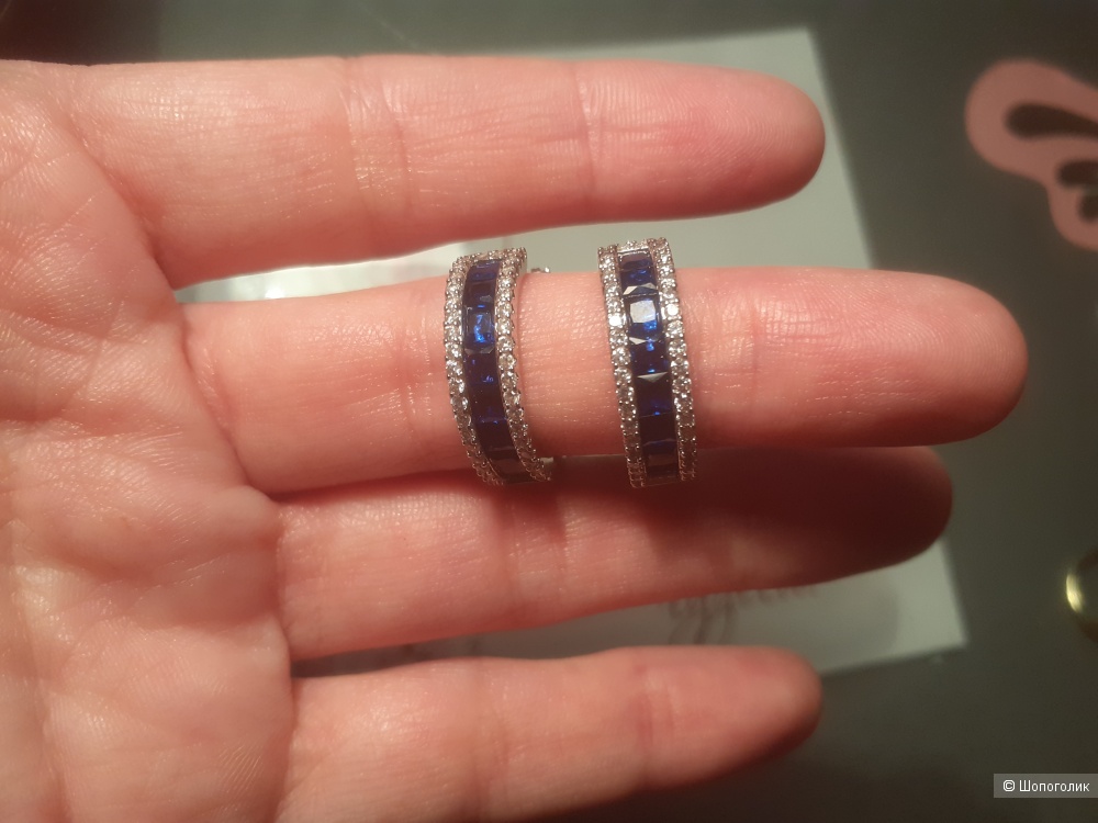 Серьги с сапфирами