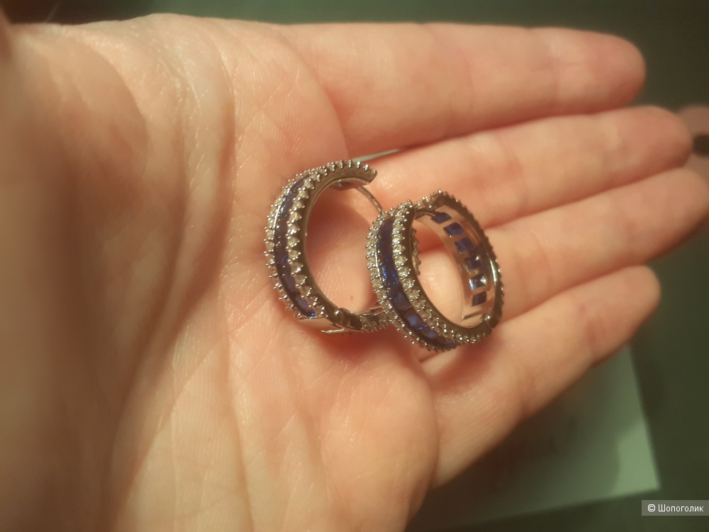 Серьги с сапфирами