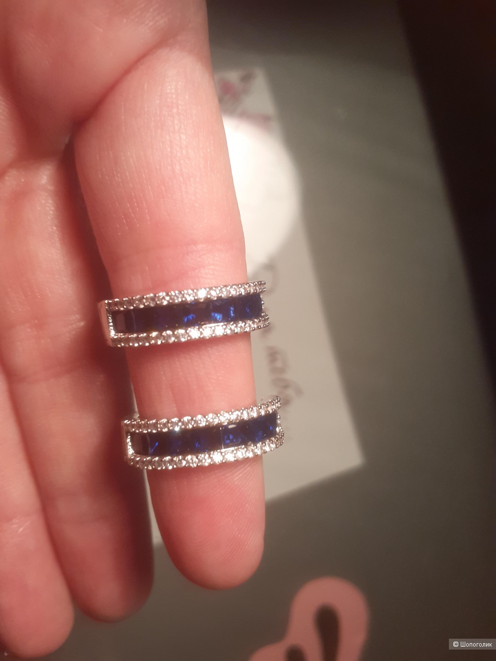 Серьги с сапфирами