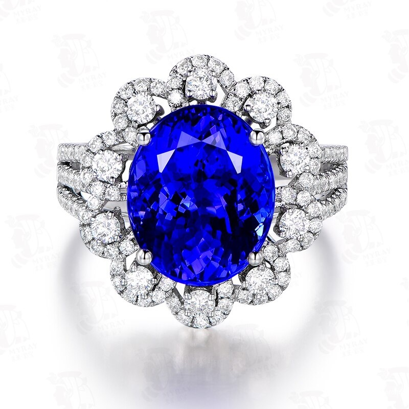 Кольцо с цирконами, размер 19