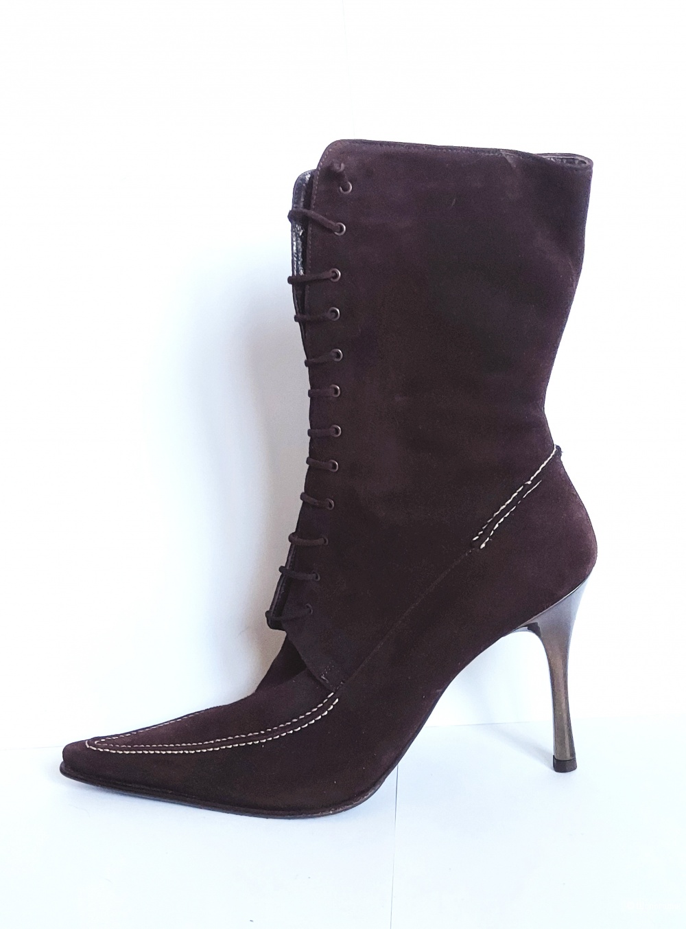 Ботильоны зимние Италия, натуральная замша, мех.