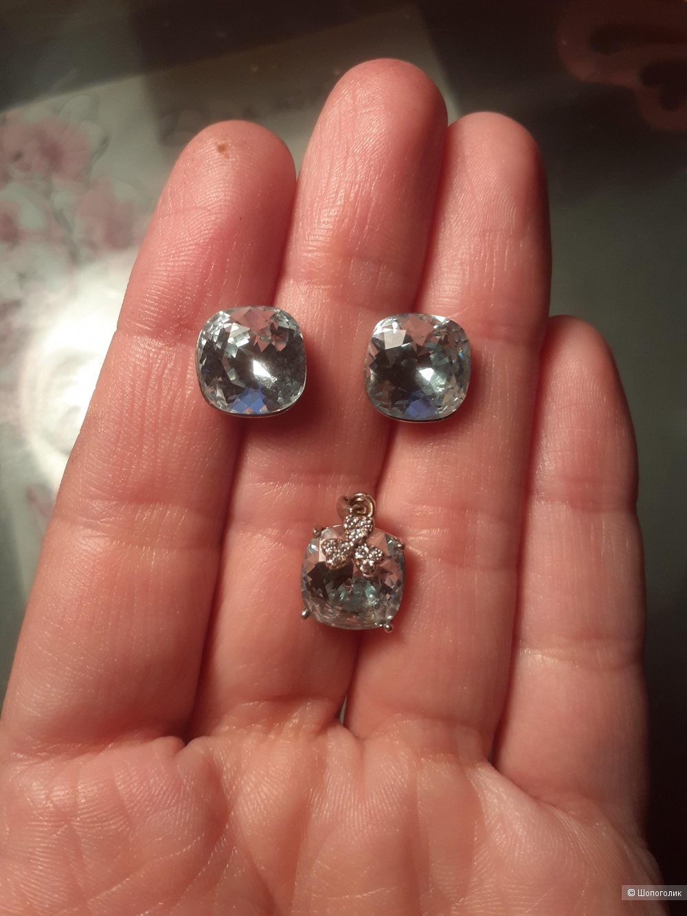 Комплект серьги и кулон, Swarovski