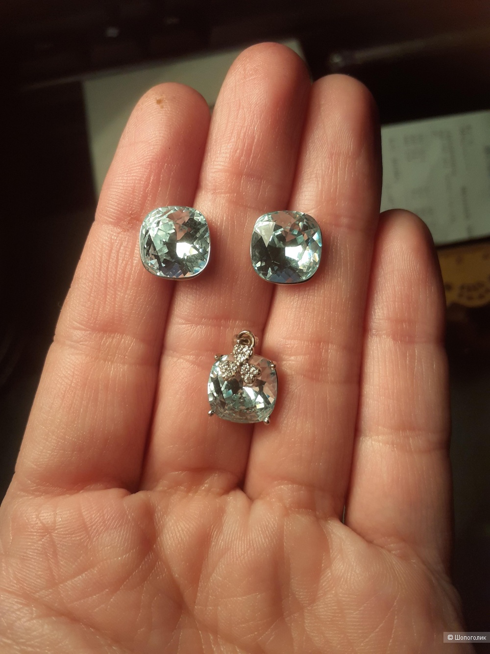 Комплект серьги и кулон, Swarovski